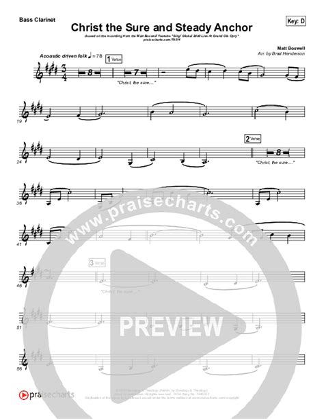 Christ The Sure And Steady Anchor Youtube Live Bass Clarinetsheet Music Pdf Matt Boswell