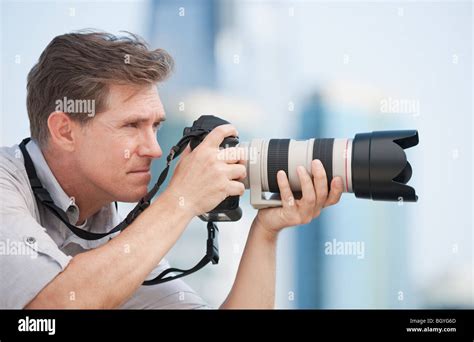 Man Taking Picture Stock Photo Alamy