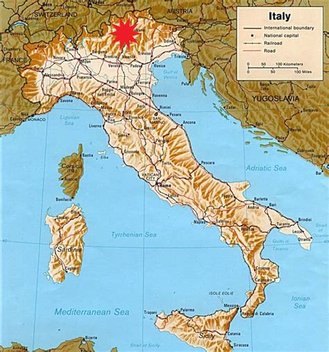 Alps Mountains In Italy Map
