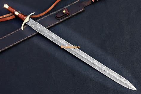 Remarkable Hand Forged Sword Longsword 37 Damascus Etsy