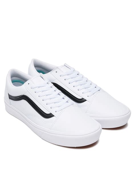 Vans Mens Comfycush Old Skool Shoe True White Surfstitch