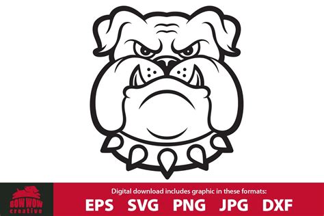 Bulldog Head School Mascot SVG, EPS, JPG, PNG, DXF