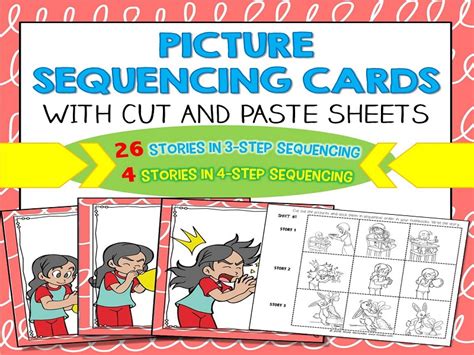 Story Sequencing Cards With Cut And Paste Sheets 3 Step And 4 Step