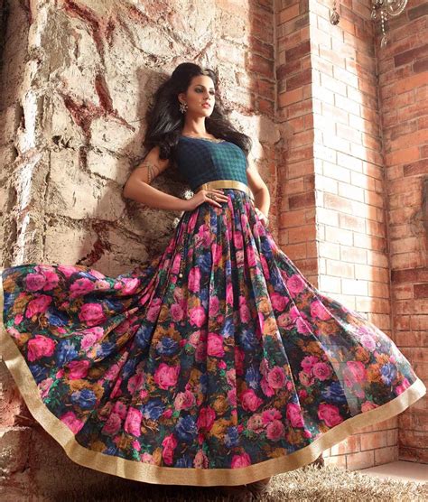 Anarkali suits form the most loved indian attire right after we are done talking about sarees. Partywear Floral Anarkali Gown : Light Pink Floral ...