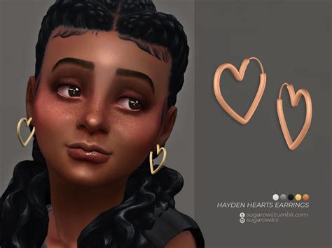 Sims 4 — Hayden Hearts Earrings Kids Version By Sugarowl — New