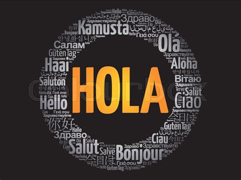 Hola Hello Greeting In Spanish Word Stock Vector Colourbox