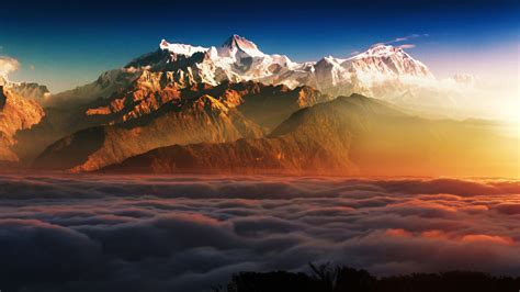 1366x768 Resolution Mountains In Clouds 1366x768 Resolution Wallpaper