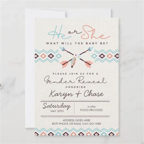 Bows Or Arrows Gender Reveal Baby Shower Invite Zazzle