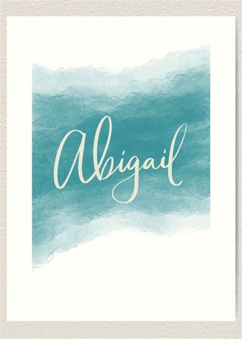 Namesake Digital Art Abigail With A Painted Blue Background Etsy