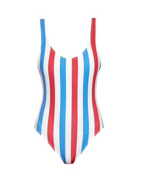 Solid And Striped The Anne Marie Striped Swimsuit 168 Hailey Baldwin
