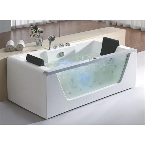 Whirlpool bath or air bath? EAGO AM196ETL 71 in. Acrylic Flatbottom Whirlpool Bathtub ...