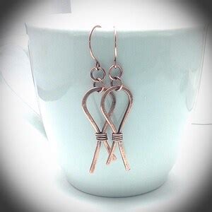Copper Wire Jewelry Hanging Wire Earrings Antiqued Copper Etsy
