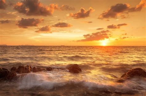 Beautiful Sunrise Over The Ocean Stock Photo Free Download