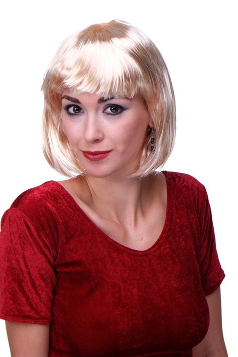Wig Me Up Party Fancy Dress Halloween Lady Wig Bob Fringe Short Sexy Bright Blond Disco Burlesque
