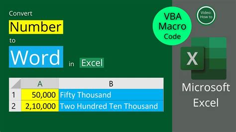 Convert Number To Words In Excel Vbamacro Code Youtube