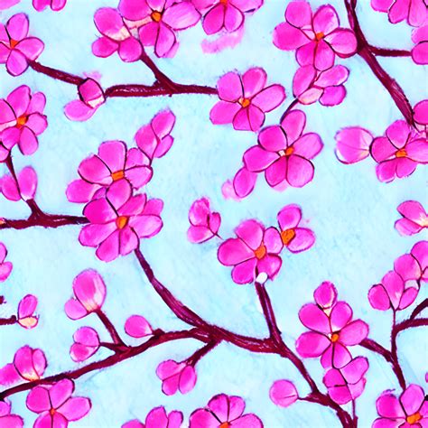 Cherry Blossom Chibi Pattern · Creative Fabrica