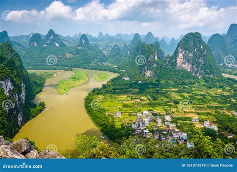 Karst Mountain Landscape On The Li River Stock Photo Image Of Gaungxi