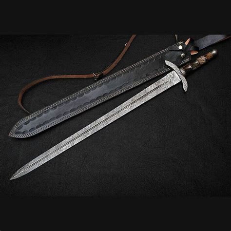 Custom Handmade Damascus Steel Sword Battle Ready