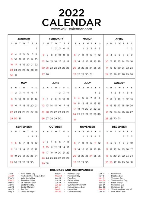 Observances Calendar