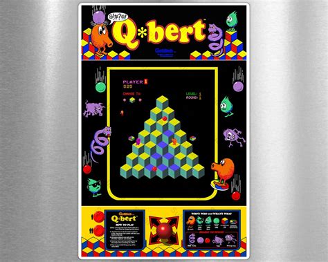 Qbert Arcade Game Marquee Bezel Screenshot And Control Panel Etsy