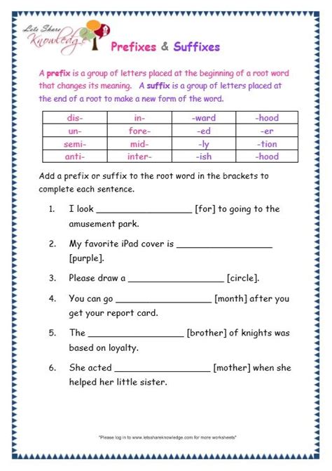 Prefix And Suffix Practice Worksheets