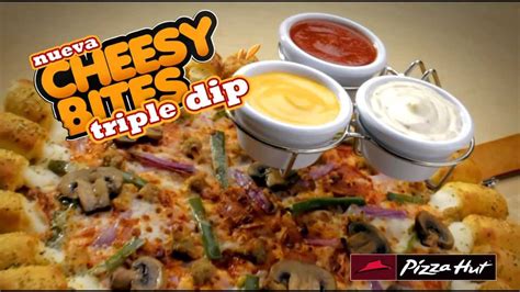 I try out their newest release and let you know how good it is. Cheesy Bites Triple Dip - Pizza Hut RD - YouTube