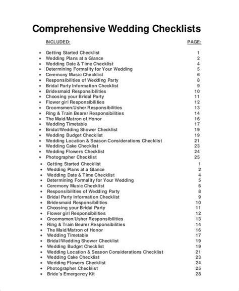 Wedding Planning Checklist Excel Doctemplates