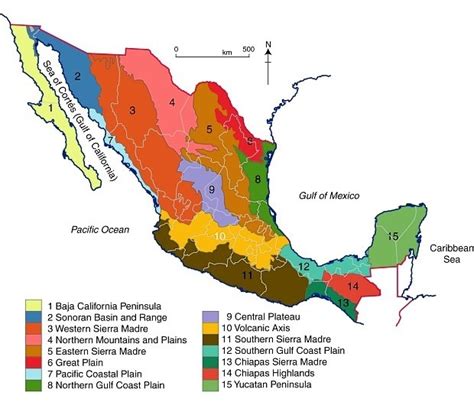 Mexicos 15 Physiographic Regions Geo Mexico The Geography Of Mexico