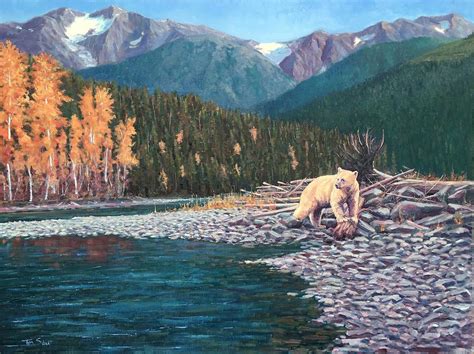 Kermode Spirit Bear Terrace Bc Painting By Tom Siebert