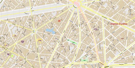 Paris Grand France Pdf Map Vector Exact City Plan High Detailed Street