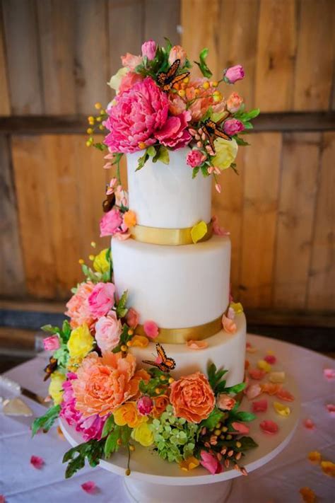You Have To See Sugar Flower And Butterfly Wedding Cake By