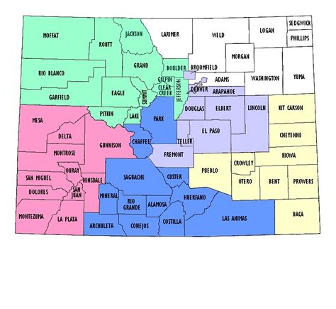 Printable Colorado County Map Printable Map Of The United States