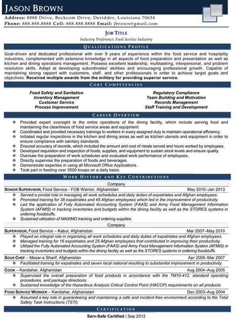 Employment of food and beverage serving and related workers is projected to grow 10 percent over the next ten years, much faster than. Food and Beverage Manager Resume Excellent Food and Beverage Supervisor Resume Resume Sample ...
