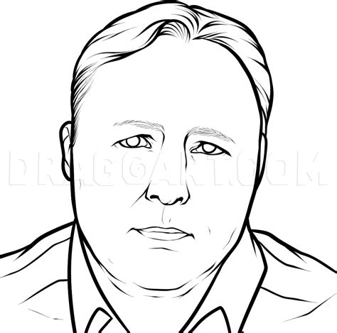 How To Draw Alex Jones Infowars Step By Step Drawing Guide By Dawn Dragoart