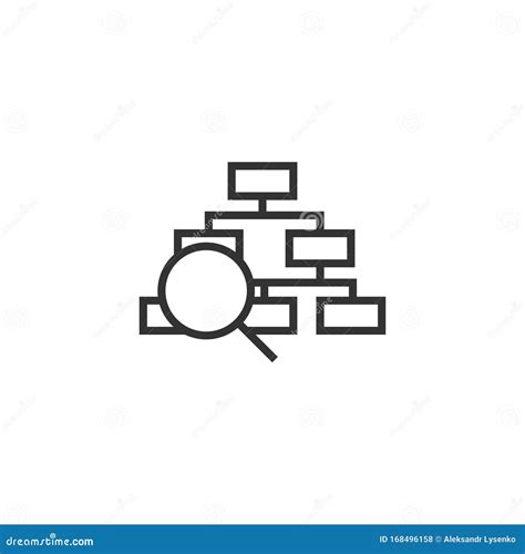 Hierarchy Diagram Icon In Flat Style Structure Search Vector