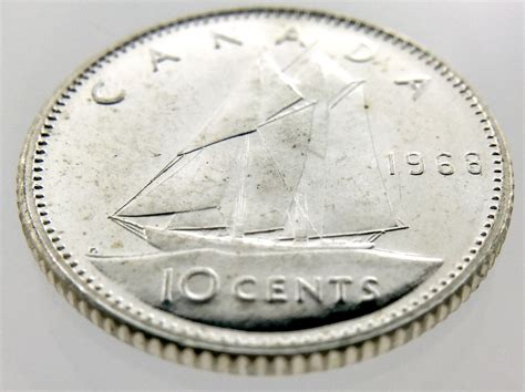 1968 Canada Ten 10 Cents 500 Silver Dime Uncirculated New Canadian Coin