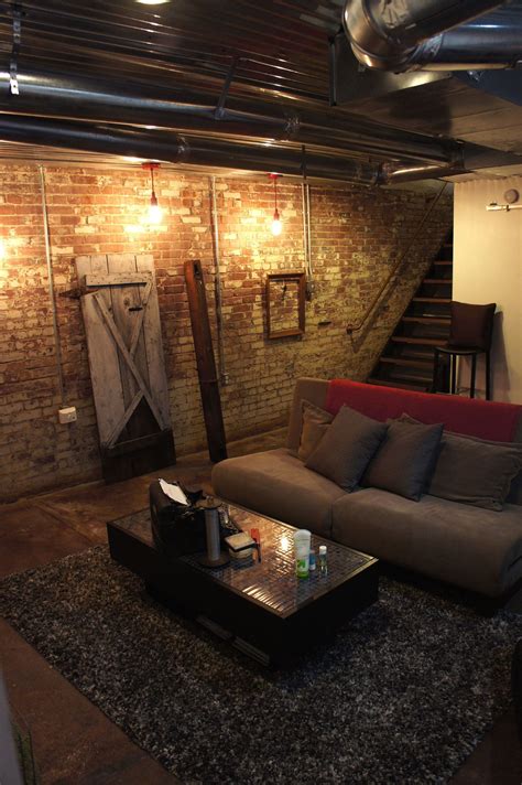 Industrial Basement Remodel Like The Exposed Pipes Height Added