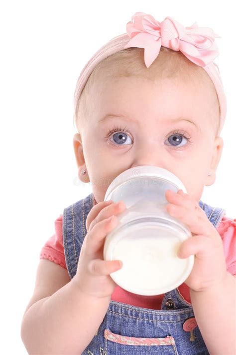 Baby Drinking Bottle Copyspace Stock Image Image Of Diet Expression