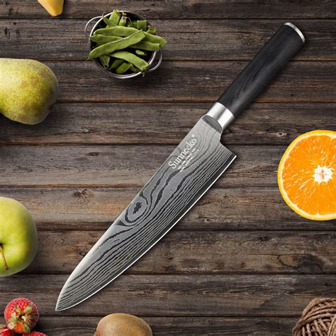 Professional 8 Inch Chef Knife Stainless Steel Black Wood Aliexpress