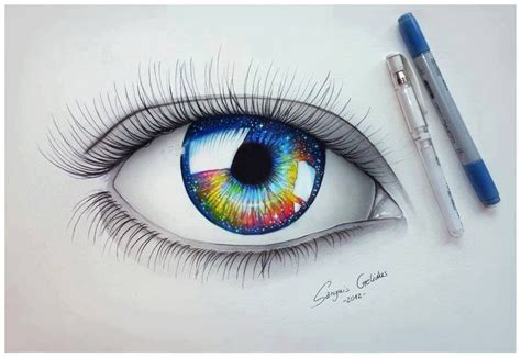 Um Desenho De Olhos Perfeitamente Lindo Amazing Drawings Cool
