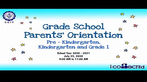 Virtual Parent Orientation Pre Kindergartenkindergarten And Grade 1