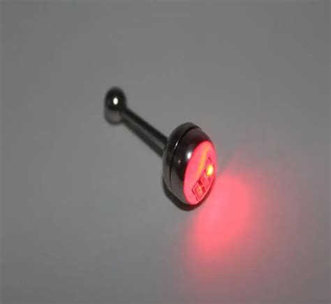 led stainless steel luminous tongue ring tongue bar stainless steel body piercing punk style
