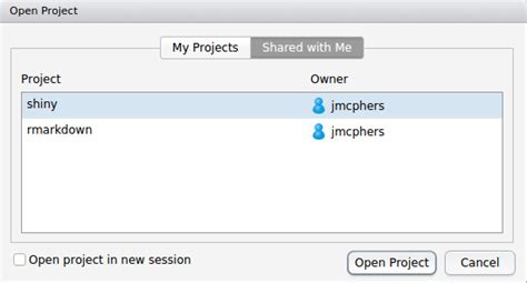 Posit Workbench User Guide Project Sharing In RStudio Pro