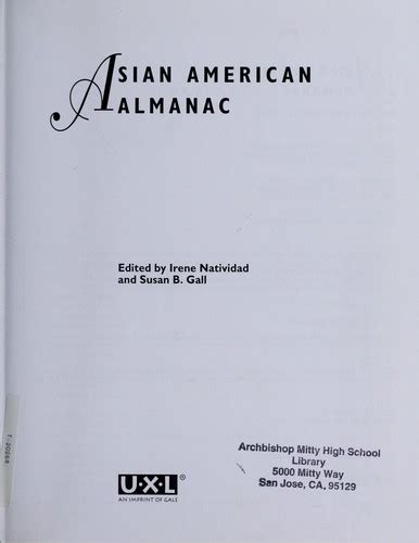 Asian American Almanac 1996 Edition Open Library