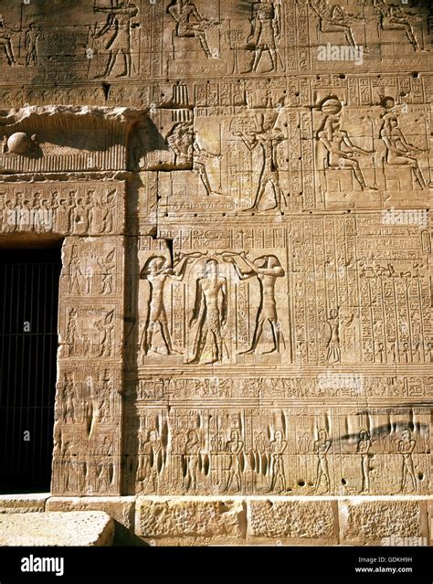 Geography Travel Egypt Dendera Temple Of Hathor Detail Relief