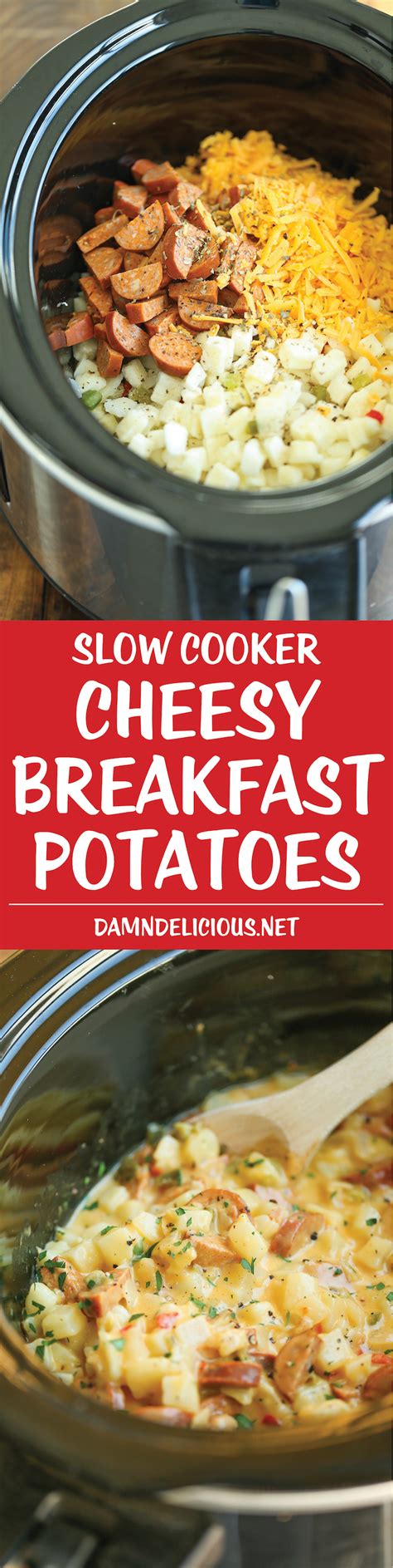 Slow Cooker Cheesy Breakfast Potatoes Damn Delicious