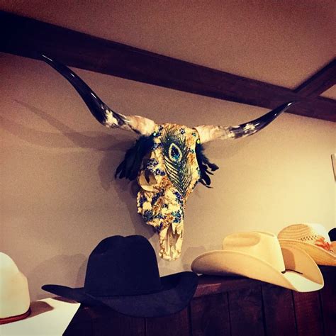 Maybe you would like to learn more about one of these? Peacock longhorn custom design cow skulls (With images ...