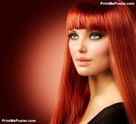 Beauty Woman Portrait Red Hair Model Girl Face Sexy Woman With Long Shiny Straight Red Hair