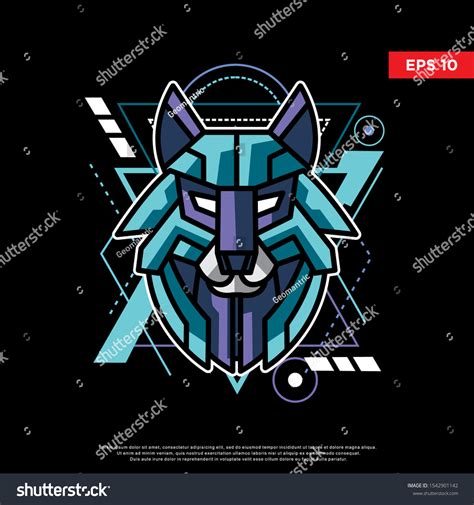 Sacred Geometry Wolf Logo Modern Illustration Stock Vector Royalty