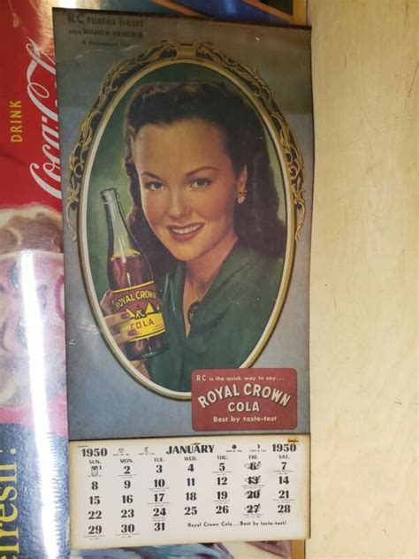 Vintage 1950 Nos Rc Royal Crown Cola Calendar Fountain Diner Old